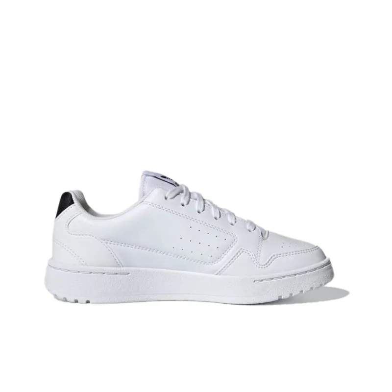 Adidas Originals NY 90 J Low Top Skateboard Shoes White Black Teenagers-1
