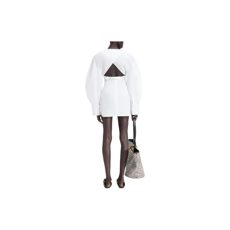 Jacquemus La Casaco Woven Shirt Dress 'White'-2