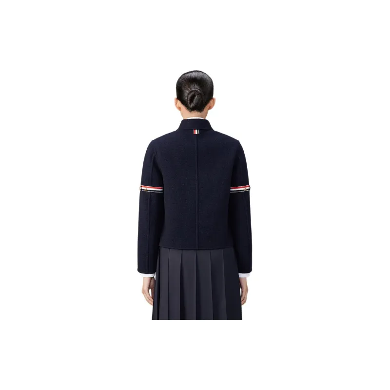 THOM BROWNE RWB striped Shearling collar Jacket-1