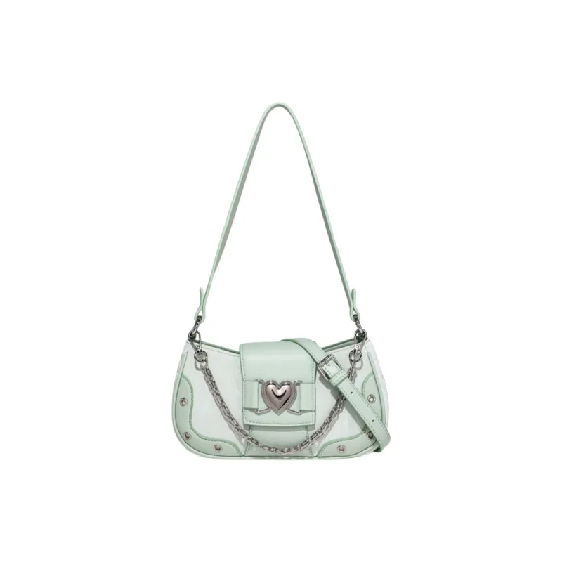 NOMK PU Shoulder Bag Crossbody Bag Women's White/Black/Blue/Silver-15