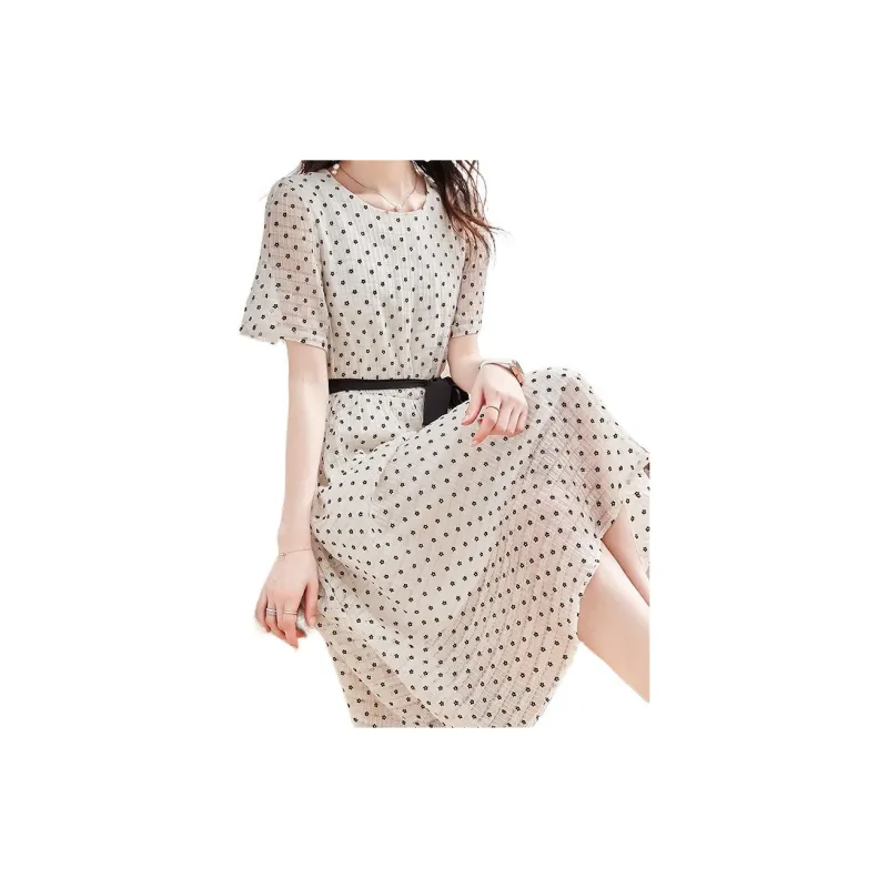 Dme Short Sleeved Dresses Women's White-4