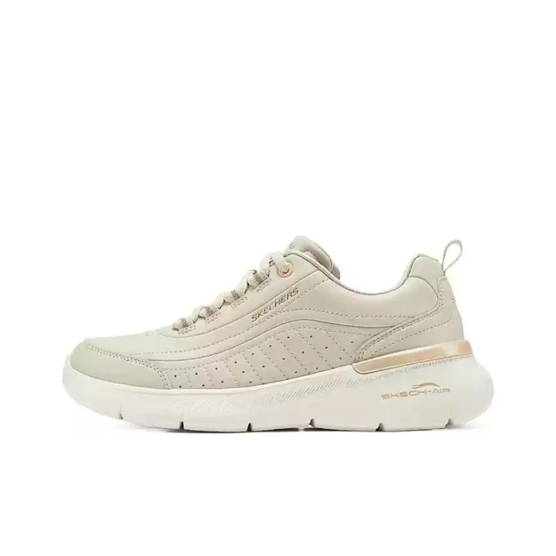 Skechers Sport Anti Slip Wear Resistant Low Top Casual Shoes Women's Beige Gold-0
