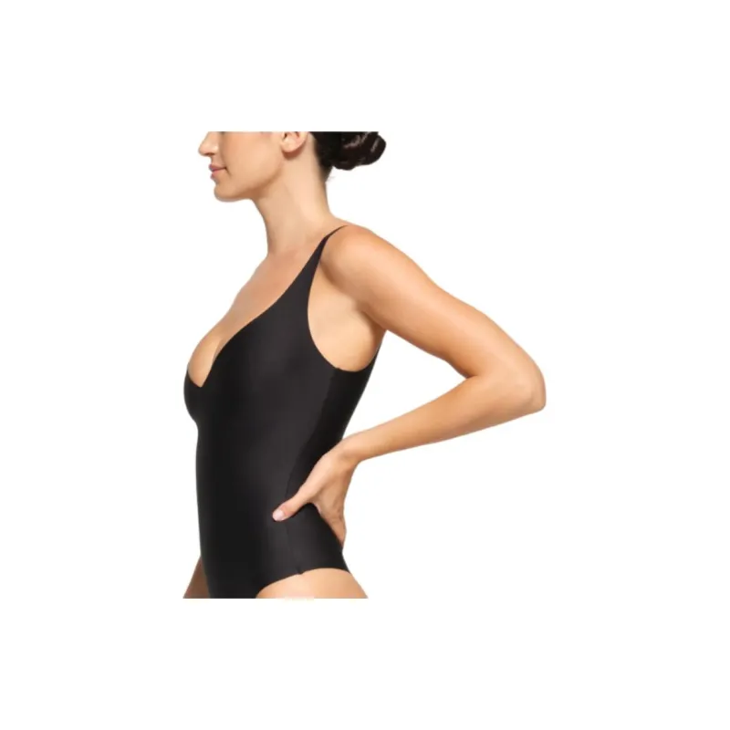 SKIMS BODY UNLINED PLUNGE THONG BODYSUIT Jumpsuit Women's ONYX/Onyx-3