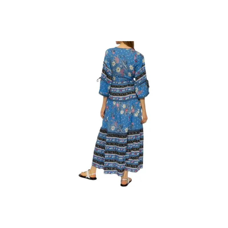 DVF Diane Von Furstenberg Long Sleeved Dress Women's Blue-2