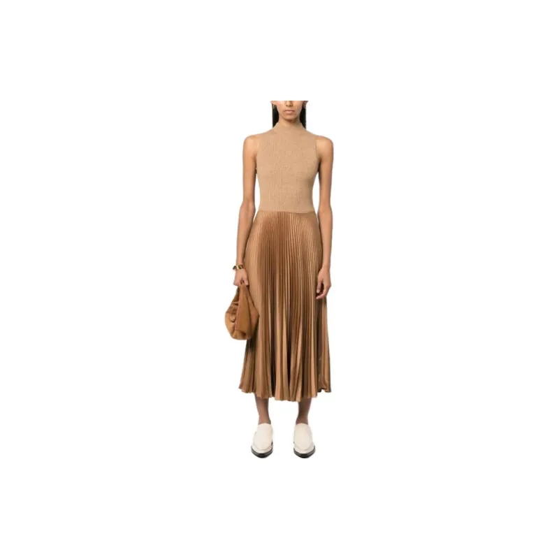 Polo Ralph Lauren Ribbed-knit High-neck Midi Dress-1