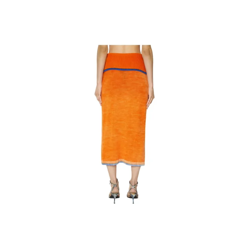 DIESEL Casual Long Skirts Women's Orange-3