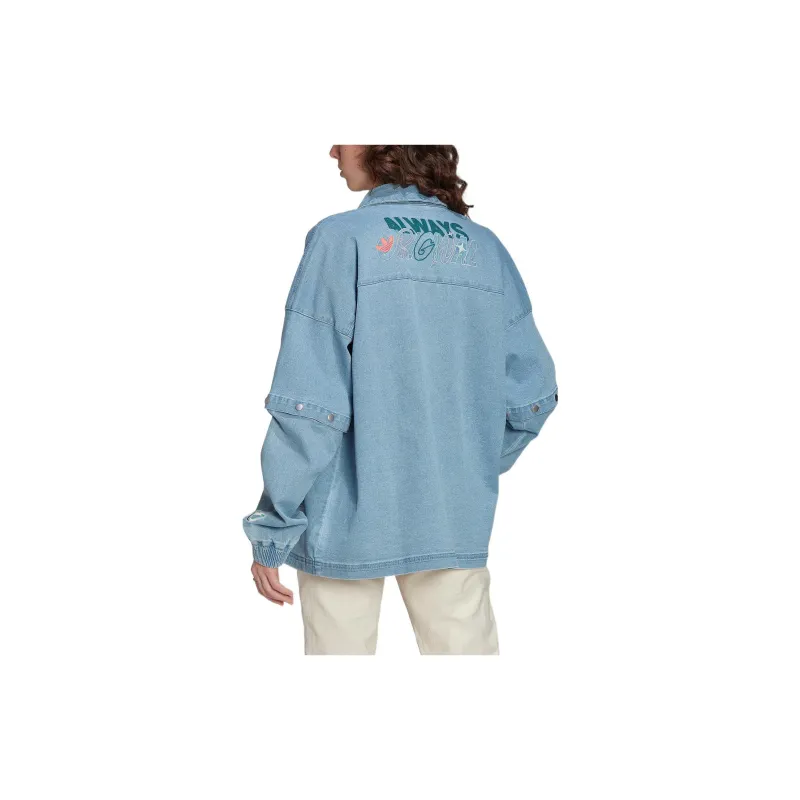Adidas Originals Denim Jacket Women's Gray Blue-3