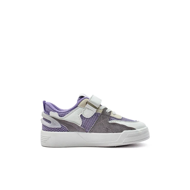 KAPPA KIDS Anti Slip Wear Resistant Breathable Lightweight Low Top Kids' Skateboarding Shoes Beige White Purple Kids'-1