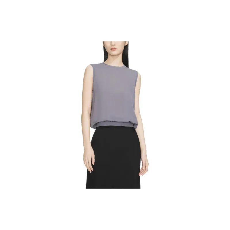 THEORY SS23 Cloud Silk Series Shirts Women's Purple Tang-3
