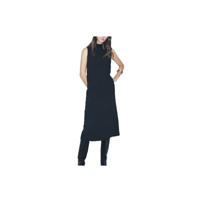 ZARA ZW Series Sleeveless Dress Women's Black-2