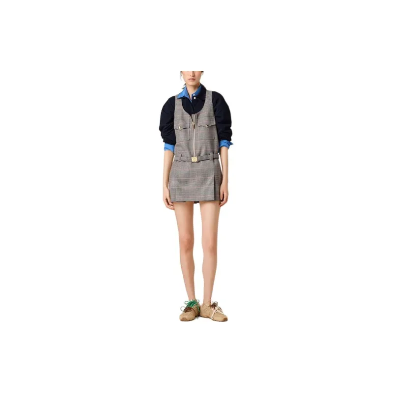 MIU MIU Sleeveless Dress Women's Slate Gray-1