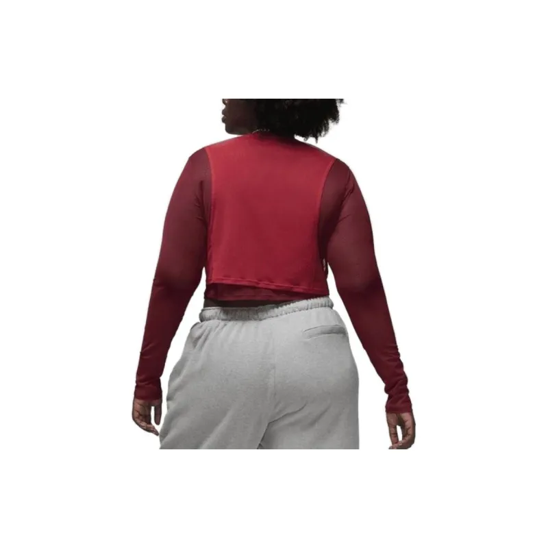 Jordan X Teyana Taylor Co titled Series Crop Tops Women's Dark Red-2