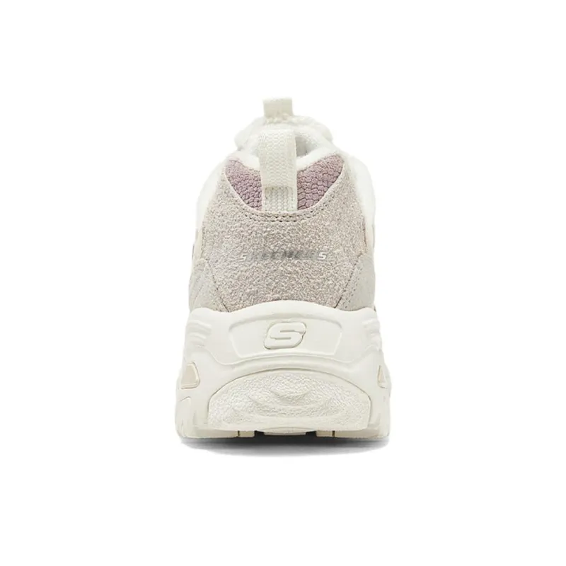 Skechers DLITES Cushioning Anti Slip Wear Resistant Breathable Coverage Warm Low Top Chunky Sneakers Women's Ecru-4
