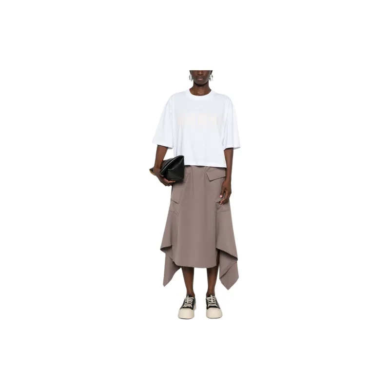 MARNI Logo Printed Crewneck Cropped T-Shirt-2
