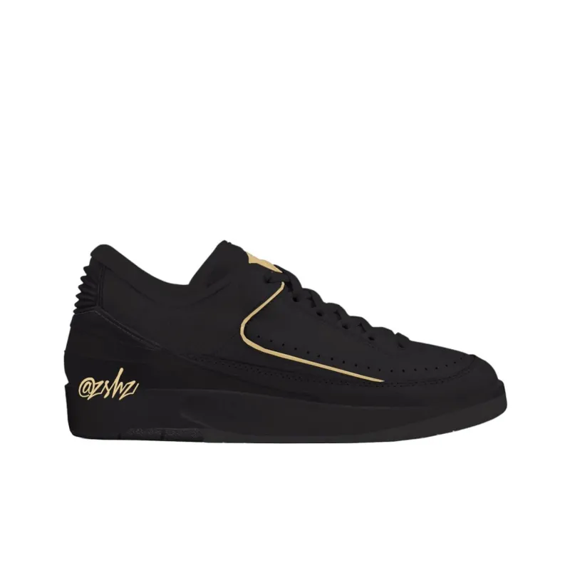 Jordan Air Jordan 2 Low Craft 'Black Vanilla' Cushioning Low-Top Vintage Basketball Shoes Men's Black-1