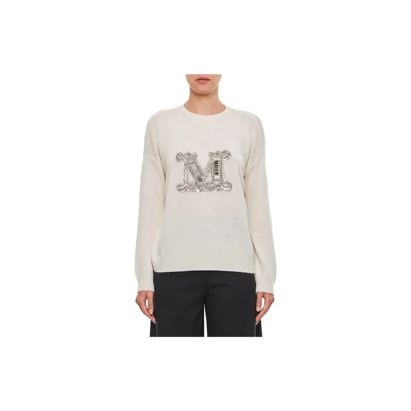 MaxMara Logo Embroidered Knitted Jumper-1
