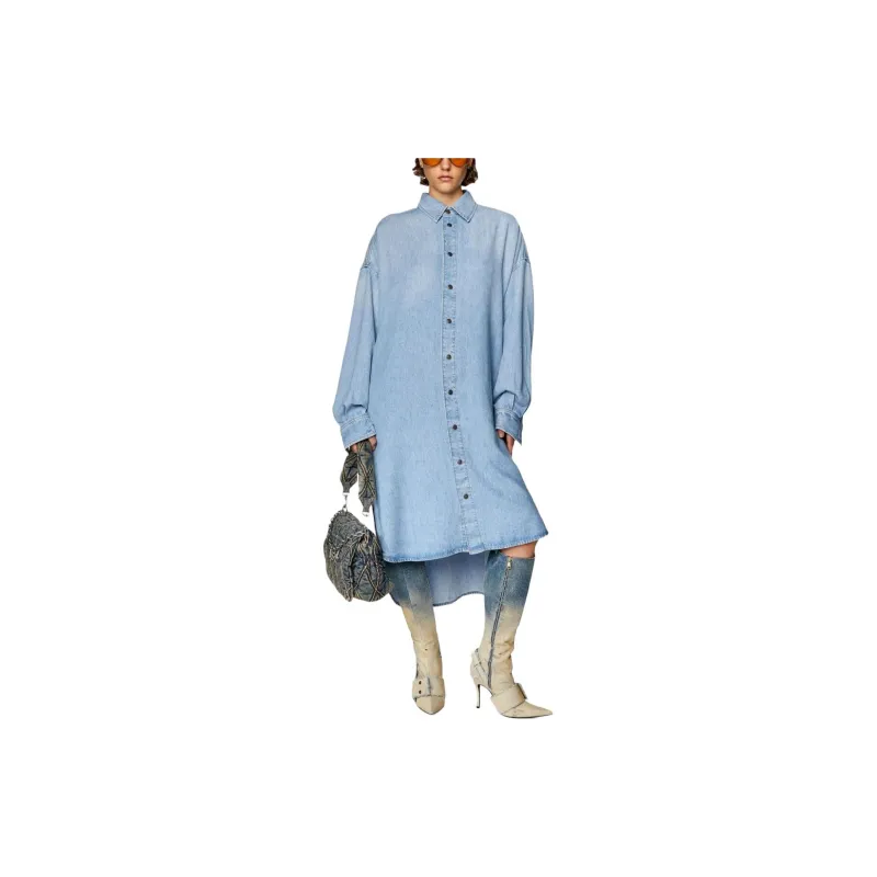 DIESEL De-Davis-L Denim Shirt Dress-1