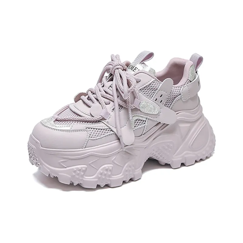 WOOS BOBO Breathable Lightweight Height Increasing Low Top Chunky Sneakers Women's-15