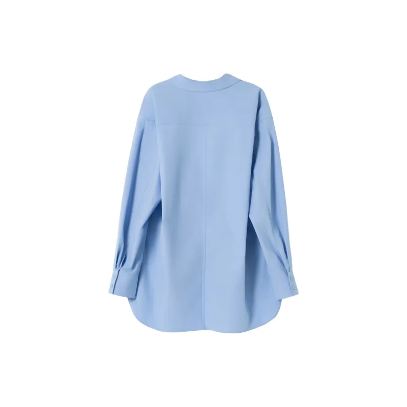 SOON FLOWER Shirt Women's Sky Blue-1