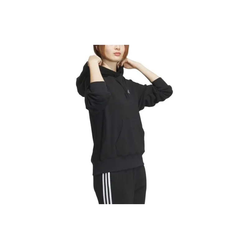 Adidas Essentials Plus Small Logo French Terry Parka Sweatshirt Women's Black-3