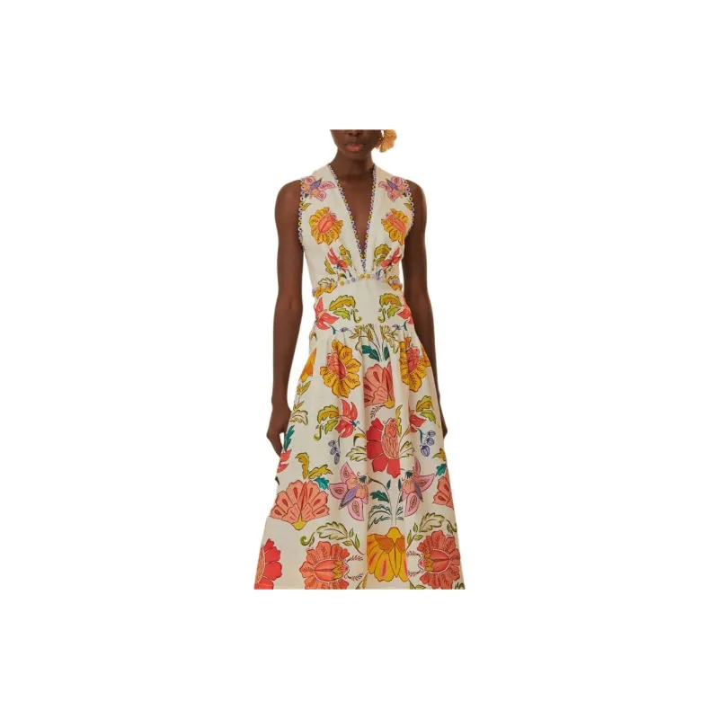 Farm Rio Floral Insects Midi Dress-3