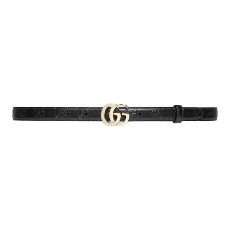 GUCCI Leather, Hardware Accessories Leather Belts Women's Black Width  2CM-0