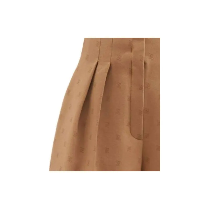 FENDI Karligraphy High Waisted Flannel Shorts 'Smooth'-4