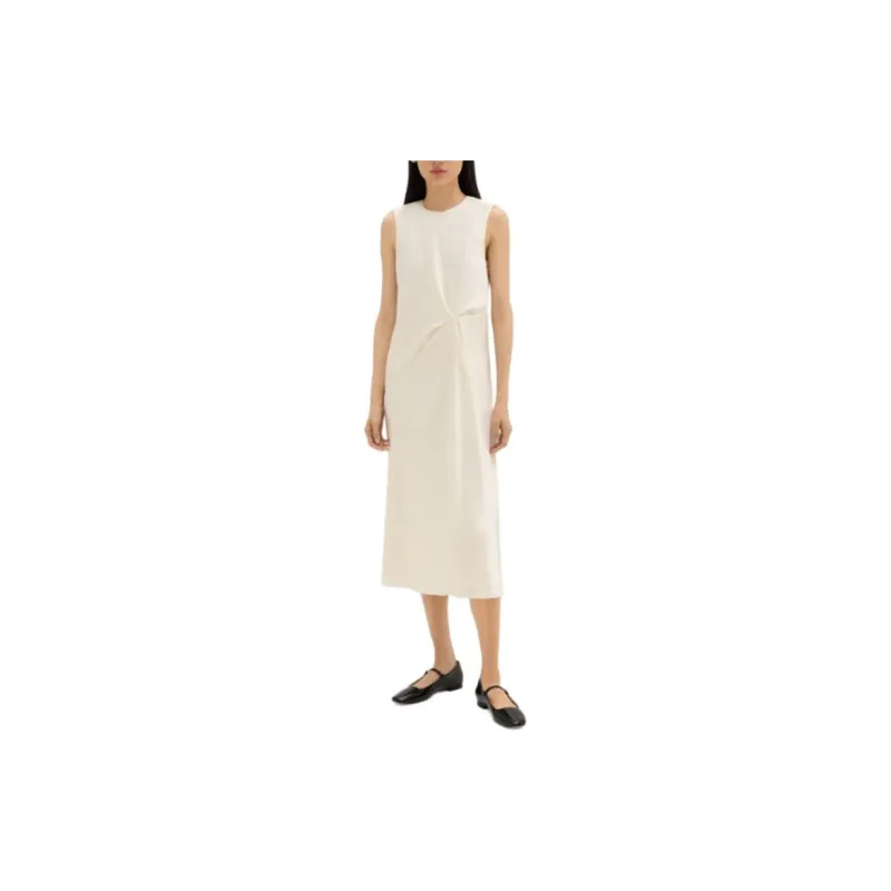 THEORY Sleeveless Dress Women's Ecru-2