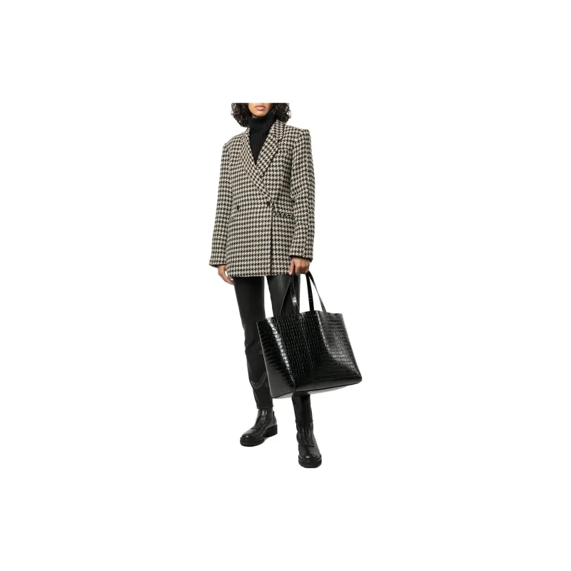 Anine Bing Kaia Houndstooth Double breasted Blazer-1