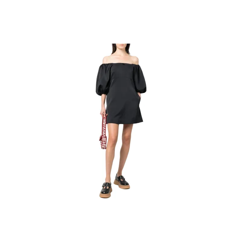 Patou Puff sleeve Bardot Mini Dress-1