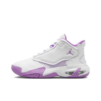 Jordan Max Aura 4 Mid Top Basketball Shoes White Purple Teenagers
