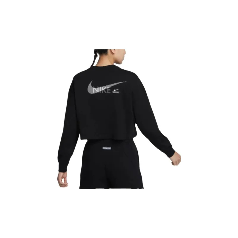 Nike Sportswear Swoosh GX Women's Graphic Long-Sleeve Sweatshirt Black-3
