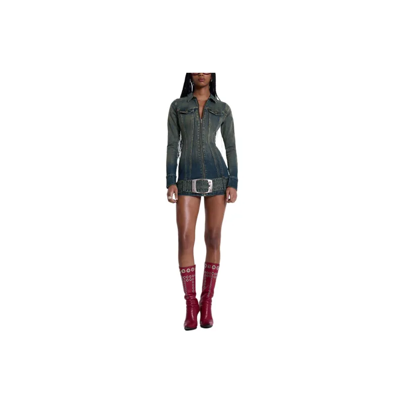 Jaded London Long Sleeved Dresses Women's Dark Blue-1