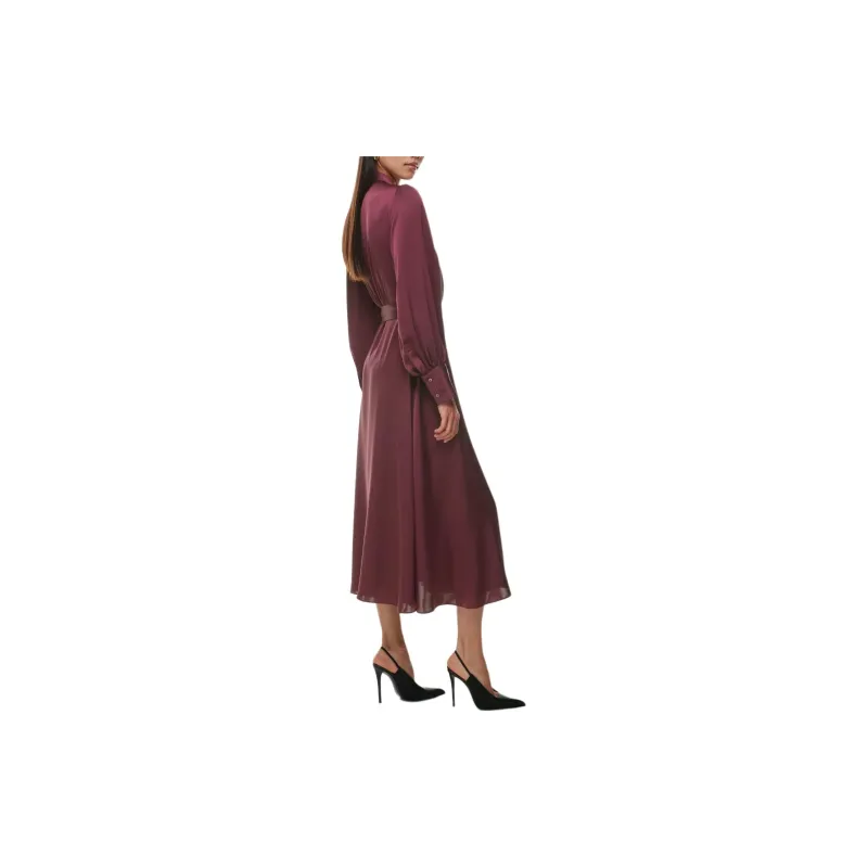 ARITZIA Babaton Hyde Satin Midi Dress Long-Sleeved Dresses Women's Spiced Burgundy-4