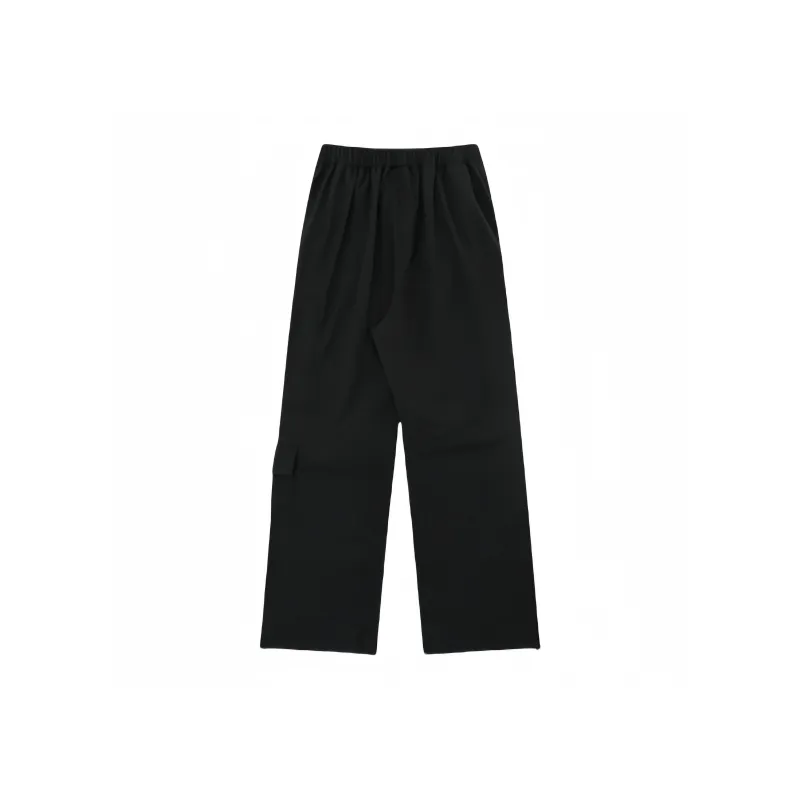 Vine Color Casual Pants Unisex Black-1