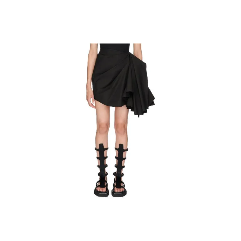 RICK OWENS Draped Cotton Mini Skirt-2