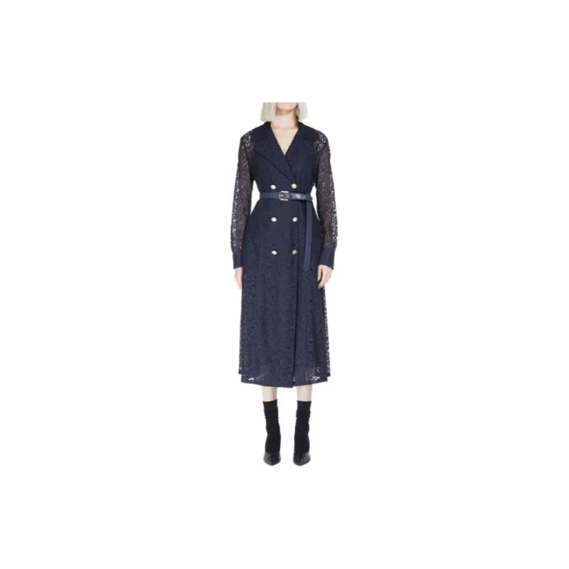 MaxMara Long Sleeved Dresses Women's Marine Blue-1