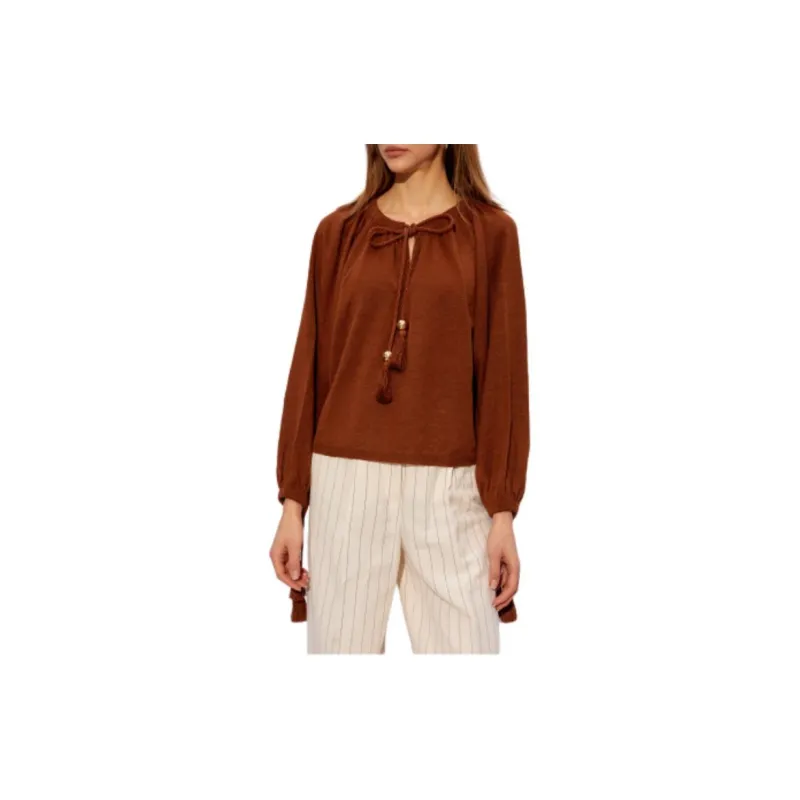 MaxMara Quirite Drawstring Tassel Knitted Blouse-2