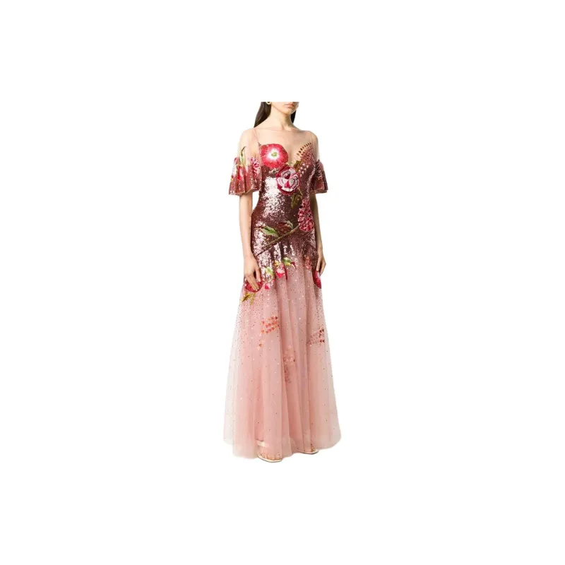 TEMPERLEY LONDON Floral-embroidered Sequin Tulle Gown-3