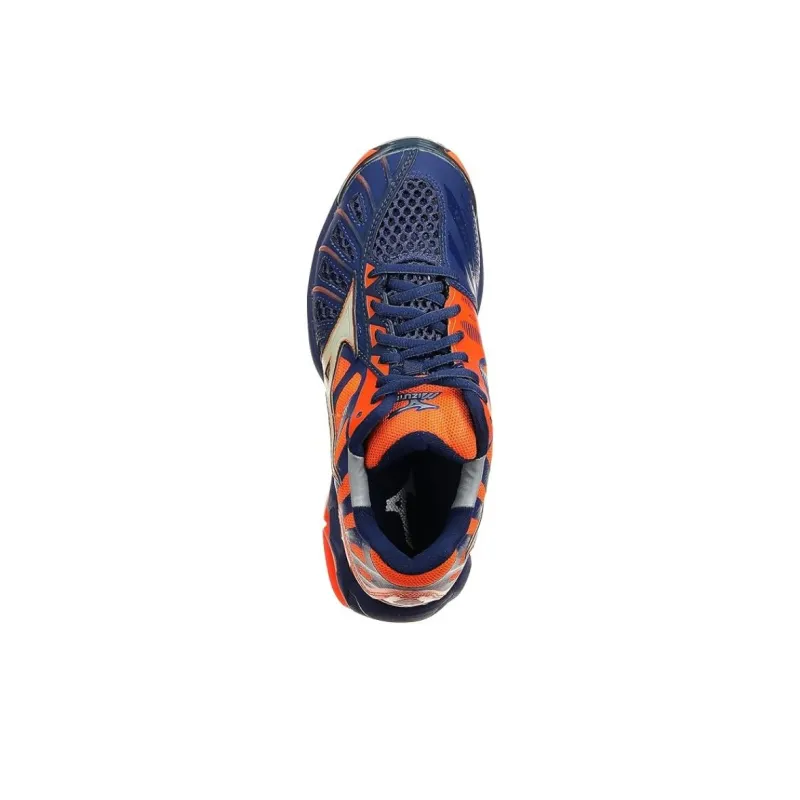 Mizuno Wave Tornado Cushioning Breathable Wear-Resistant Slip-Resistant Low-Top Running Shoes Unisex Blue Orange-3