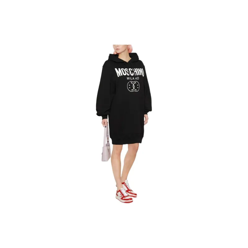 MOSCHINO Logo Print Hooded Dress-1