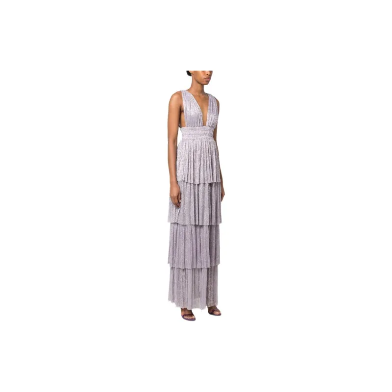 Sabina Musayev Alpha Lamé effect Tiered Gown-3