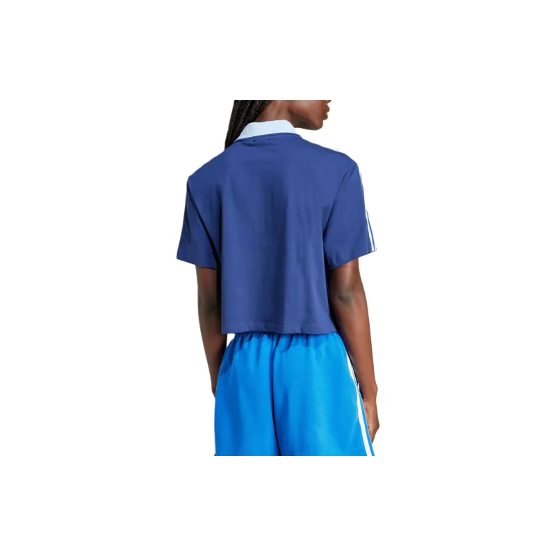 Adidas LOOSE CROP Polo Shirt Women's Dark Blue-3