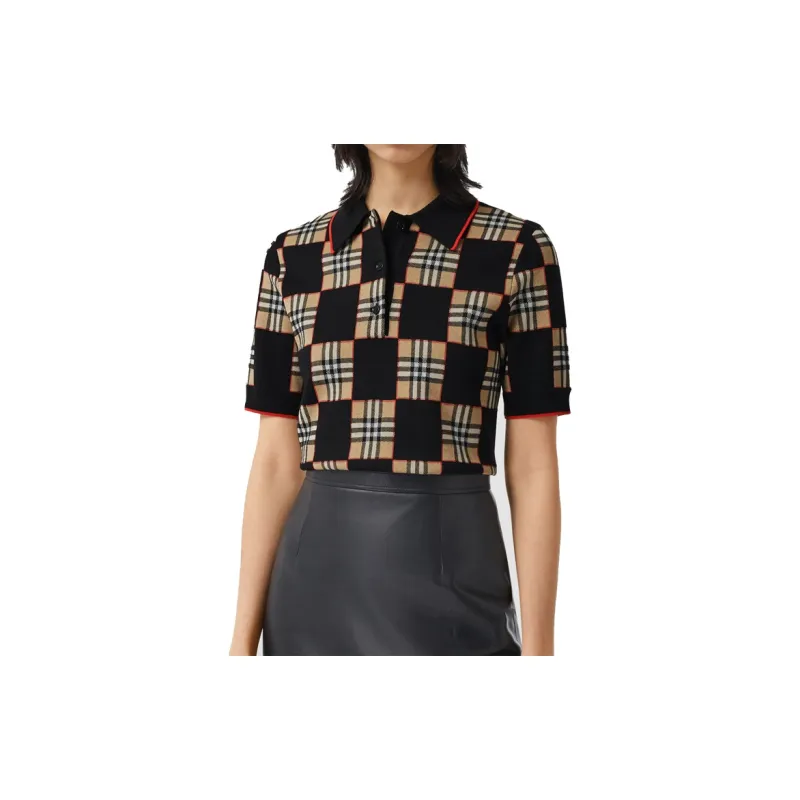 Burberry Polo Shirt Women's Black-2