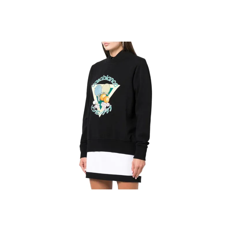 CASABLANCA Women'ss Masao San Table Tennis Crewneck Black/Multi-3