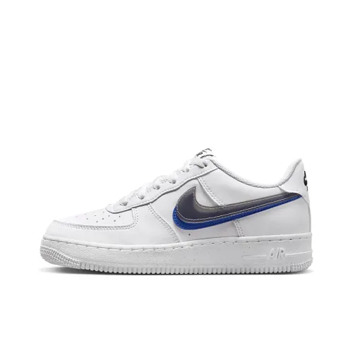 Nike Air Force 1 Low Impact Next Nature Double Swoosh White Black Blue GS