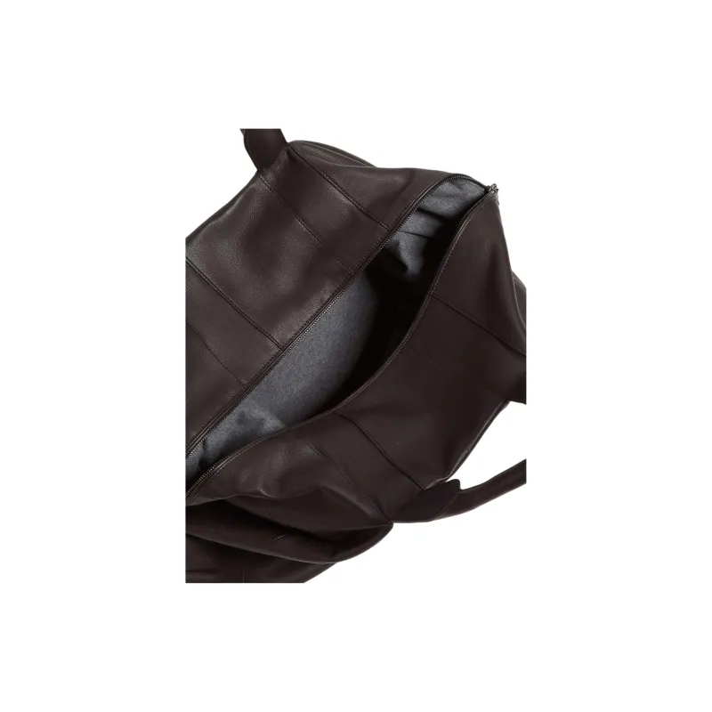 Zegna Calfskin Handbag Unisex Dark Brown-3