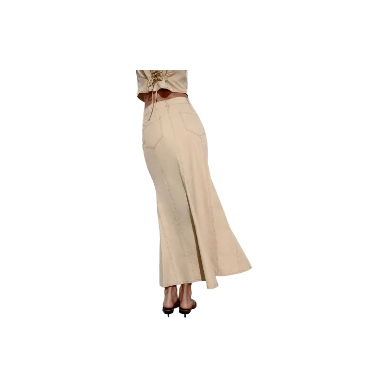 ZARA Casual Long Skirts Women's Tan-2