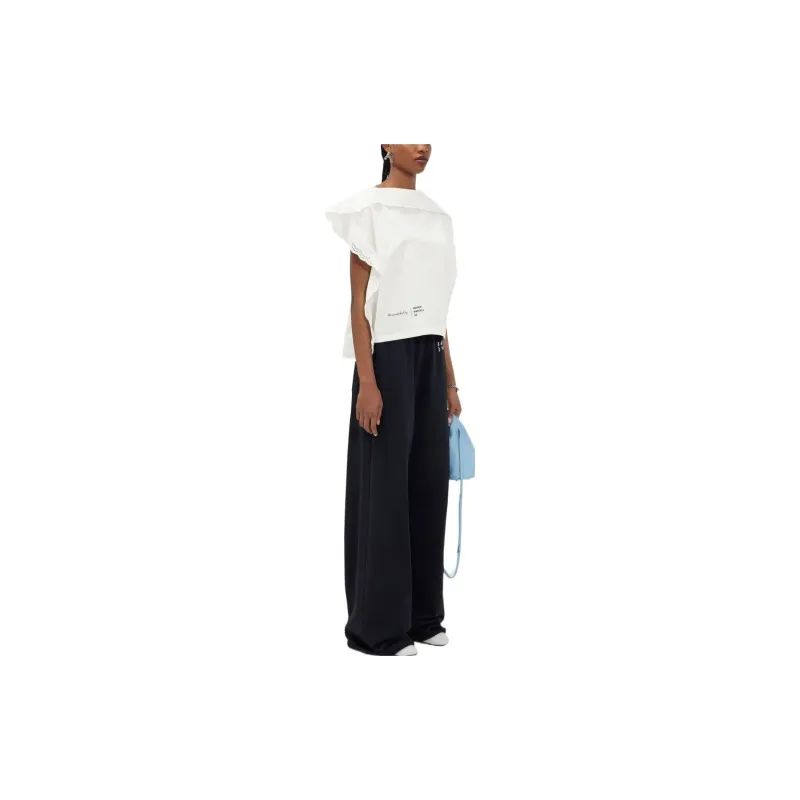MM6 Maison Margiela Lace-trim Sleeveless Blouse-3