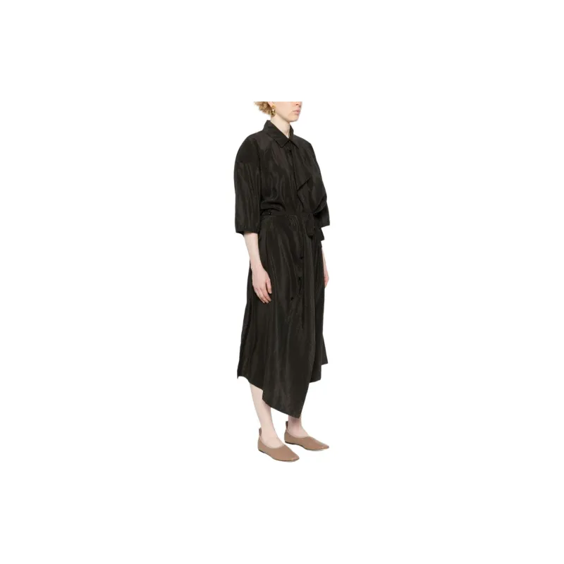 Lemaire Asymmetrical Shirt Dress 'Dark Espresso'-3